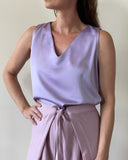 ATHENE TOP PASTEL VIOLET SATIN/MORE COLOURS