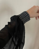 RUBY DRESS DRESS UPCYCLED TWEED & CORNFLOWER SATIN