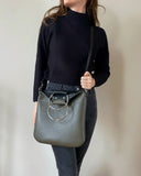 TWO-SIDED O-RING BAG DARK OLIVE - BLACK