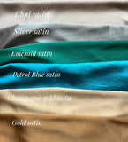BOW OVERALL SATIN/MORE COLOURS