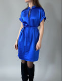 BOW ASHA DRESS QUEEN BLUE SATIN/MORE COLOURS