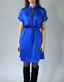 BOW ASHA DRESS QUEEN BLUE SATIN/MORE COLOURS