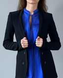 BOW ASHA TOP QUEEN BLUE SATIN/MORE COLOURS