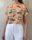 CROPPED AYA TOP BALCSI PEACH