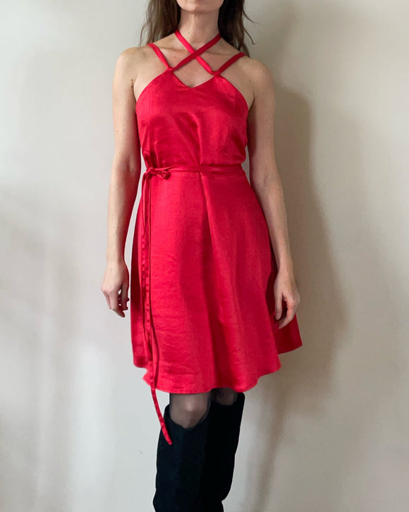 MINI DAPHNE DRESS RED SATIN/MORE COLOURS