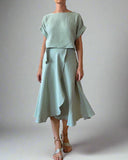 WRAPSKIRT DOUBLE GAUZE/SAGE/MORE COLOURS