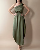 GAIA DRESS OLIVE SATIN/MORE COLOURS
