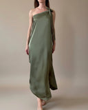 GAIA DRESS OLIVE SATIN/MORE COLOURS