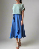 CROPPED AYA TOP DOUBLE GAUZE/SAGE/MORE COLOURS