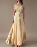 MAXI DAPHNE DRESS YASMINE YELLOW SATIN/MORE COLOURS