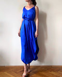 STRAP JUNE DRESS QUEEN BLUE SATIN/MORE COLOURS