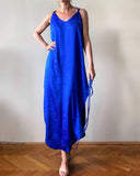 STRAP JUNE DRESS QUEEN BLUE SATIN/MORE COLOURS