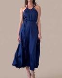 DAPHNE DRESS NAVY SATIN/MORE COLOURS