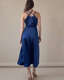 DAPHNE DRESS NAVY SATIN/MORE COLOURS