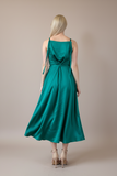 DAPHNE DRESS EMERALD SATIN/MORE COLOURS