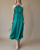 DAPHNE DRESS EMERALD SATIN/MORE COLOURS