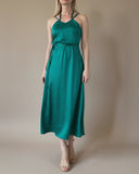 DAPHNE DRESS EMERALD SATIN/MORE COLOURS