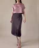 LANA WRAPSKIRT BROWN SATIN/MORE COLOURS