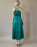 DAPHNE DRESS EMERALD SATIN/MORE COLOURS