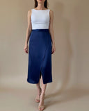 LANA WRAPSKIRT NAVY SATIN/MORE COLOURS