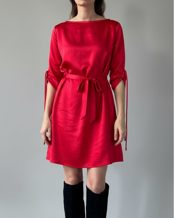 BECCA DRESS RED SATIN/MORE COLOURS