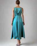 DAPHNE DRESS WATERGREEN SATIN/MORE COLOURS