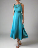 DAPHNE DRESS WATERGREEN SATIN/MORE COLOURS