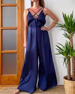 SATIN STRAP OVERALL NAVY BLUE/MORE COLOURS