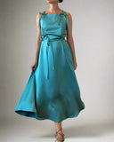 DAPHNE DRESS WATERGREEN SATIN/MORE COLOURS