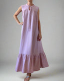 SLEEVELESS RUBY DRESS DOUBLE GAUZE/LEVANDER/MORE COLOURS