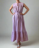SLEEVELESS RUBY DRESS DOUBLE GAUZE/LEVANDER/MORE COLOURS