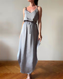 STRAP JUNE DRESS SILVER SATIN/MORE COLOURS