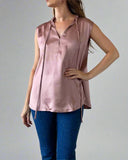 SLEEVELESS BOW AVA TOP PEONY PINK/MORE COLOURS