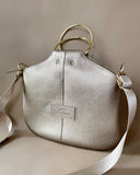 TWO SIDED MINI O-RING BAG LIGHT OLIVE-PEARL GOLD