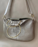 TWO SIDED MINI O-RING BAG LIGHT OLIVE-PEARL GOLD