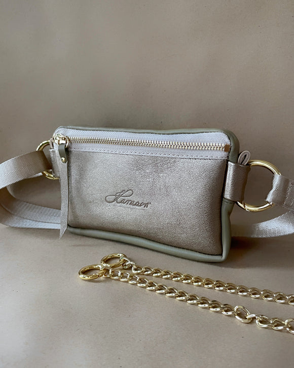 FANNYPACK LIGHT OLIVE-PEARL GOLD 1.