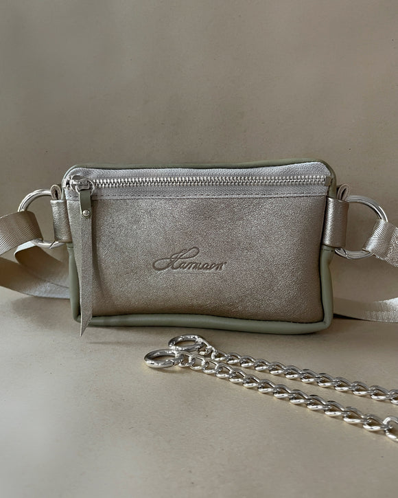 FANNYPACK LIGHT OLIVE-PEARL GOLD 2.