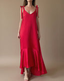SATIN FRIDA DRESS RED/MORE COLOURS