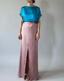 AYA TOP PETROL BLUE SATIN/MORE COLOURS
