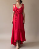 SATIN FRIDA DRESS RED/MORE COLOURS