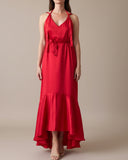 SATIN FRIDA DRESS RED/MORE COLOURS