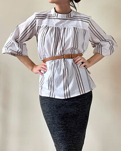 RIA TOP GREY STRIPES