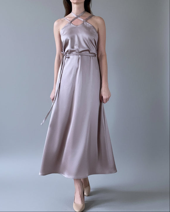 DAPHNE DRESS CHAI SATIN/MORE COLOURS