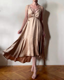 MIDI BOHO FRIDA DRESS CHAMPAGNE GOLD SATIN/MORE COLOURS