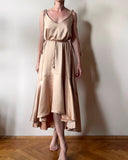 MIDI BOHO FRIDA DRESS CHAMPAGNE GOLD SATIN/MORE COLOURS