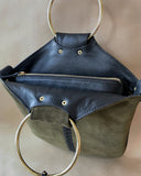 BRAIDED O-RING BAG GREEN - BLACK