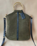 BRAIDED O-RING BAG GREEN - BLACK