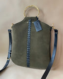 BRAIDED O-RING BAG GREEN - BLACK