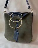 BRAIDED O-RING BAG GREEN - BLACK