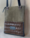 ZIPPER BACKPACK/TOTEBAG WOVEN OLIVA BROWN